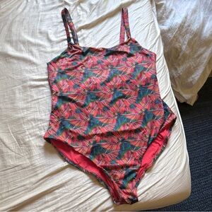 KITTY AND VIBE red printed one piece swim beach swimsuit